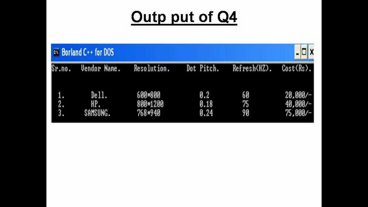 Program for computer specification in C++. - YouTube