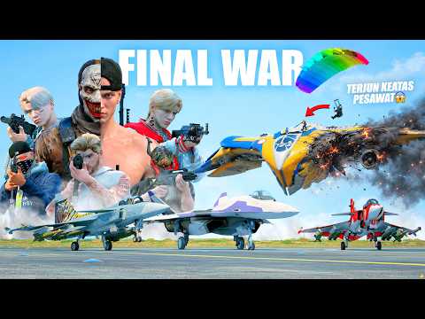 PERANG BESAR KITA SEMUA MODE BRUTAL ! AKSI EKSTRIM HANCURKAN PESAWAT TERBESAR MUSUH ! GTA 5 ROLEPLAY