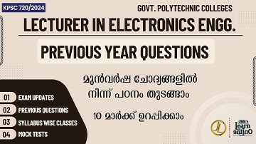 Lecturer in Electronics Engg. | Polytechnic Colleges | Previous Questions | Part 1