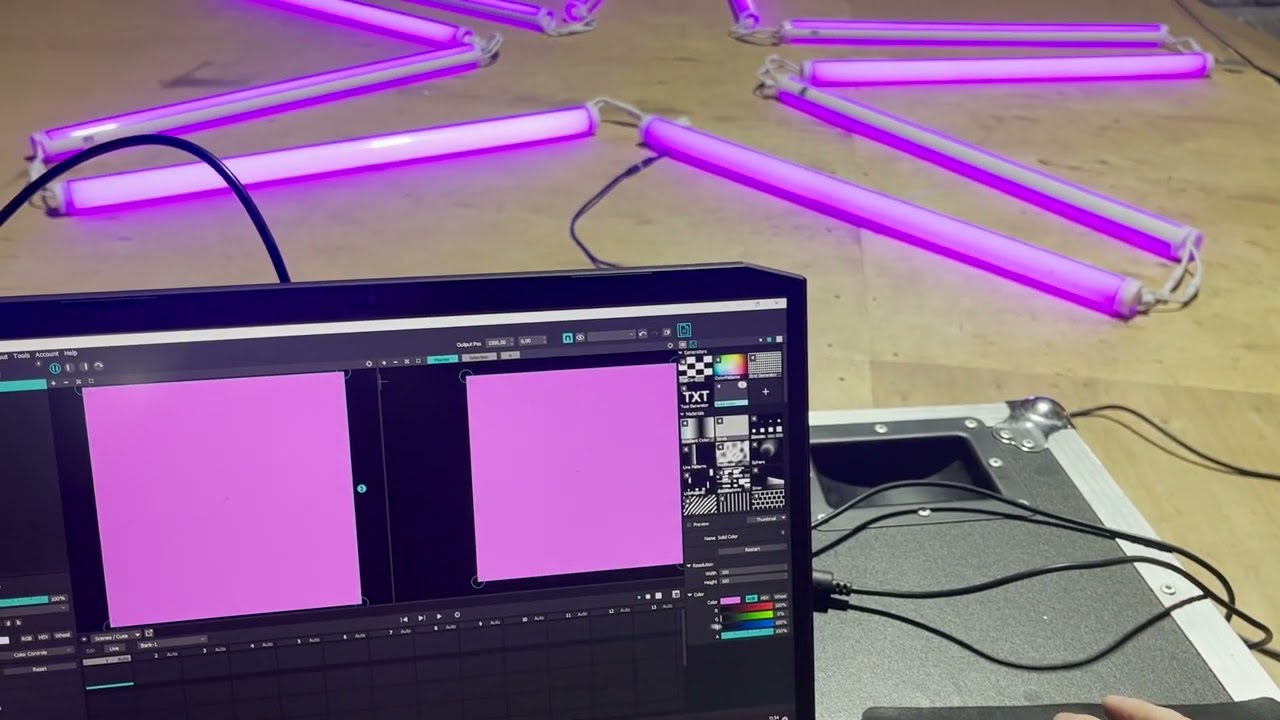 лэд палки управление с madmapper dmx artnet pixel bar