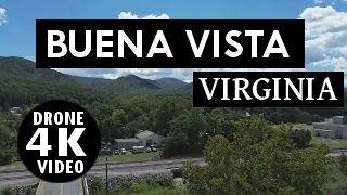 Drone Flight Over The Lovely Small Town of Buena Vista, Virginia
