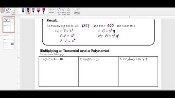 7.2 Multiplying a Monomial and a Polynomial