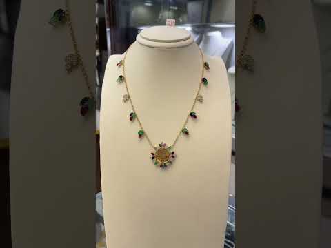 عقد الماس واحجار كريمه اصليه روبي وزفير وزمرد 5800 مجوهرات نوادر الالماس الرياض