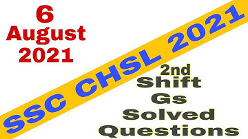 ssc chsl 6 August 2021 2nd shift solved paper ssc chsl 2020 ssc chsl
