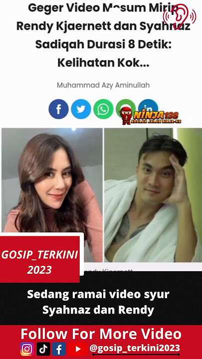 Viral video syur syahnaz dengan Rendy😱