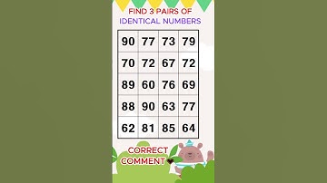 Find 3 pairs of identical numbers /Dementia Prevention Quizzes/Dementia Tests.241