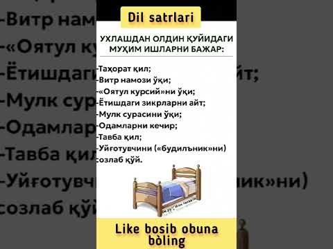 Before Going To Bed Allah Subhanallah Shorts Uzbekistan Hikmatlar Nashid Muslim Viral Rek