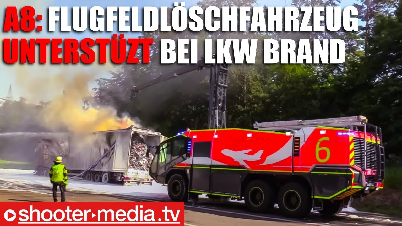 ❌ A8: LKW in Vollbrand - 3 GTLF & 1 FLF ❌ Einsatz der Superlative  🚒  FEUERWEHR STUTTGART
