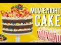 How To Make A MOVIE NIGHT CAKE! Root beer chocolate cake, vanilla buttercream, M&Ms and popcorn!