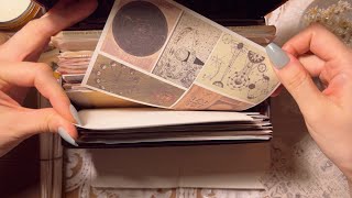 [빈티지 다꾸 ASMR] 점성술사의 기록, 빈티지 다이어리 꾸미기 | 우주다꾸 | vintage journal | no BGM | 4K