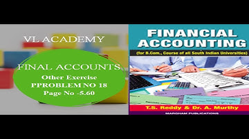 Final Accounts Other Exercise Problem No 18