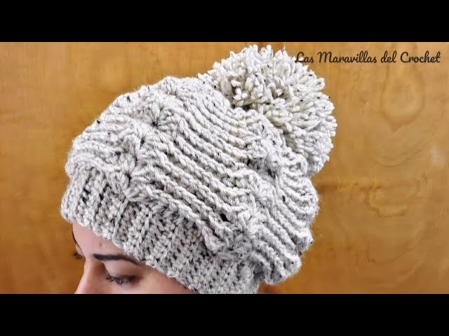 GORRO ABRIGADOR A CROCHET a paso para mujer #LasMaravillasdelCrochet - YouTube