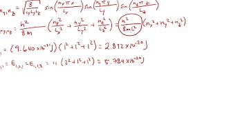 3D Particle in a box   Calculate the energies of different states