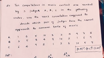 Rank Correlation Coefficient | Example Problem 2 | Statistical Methods