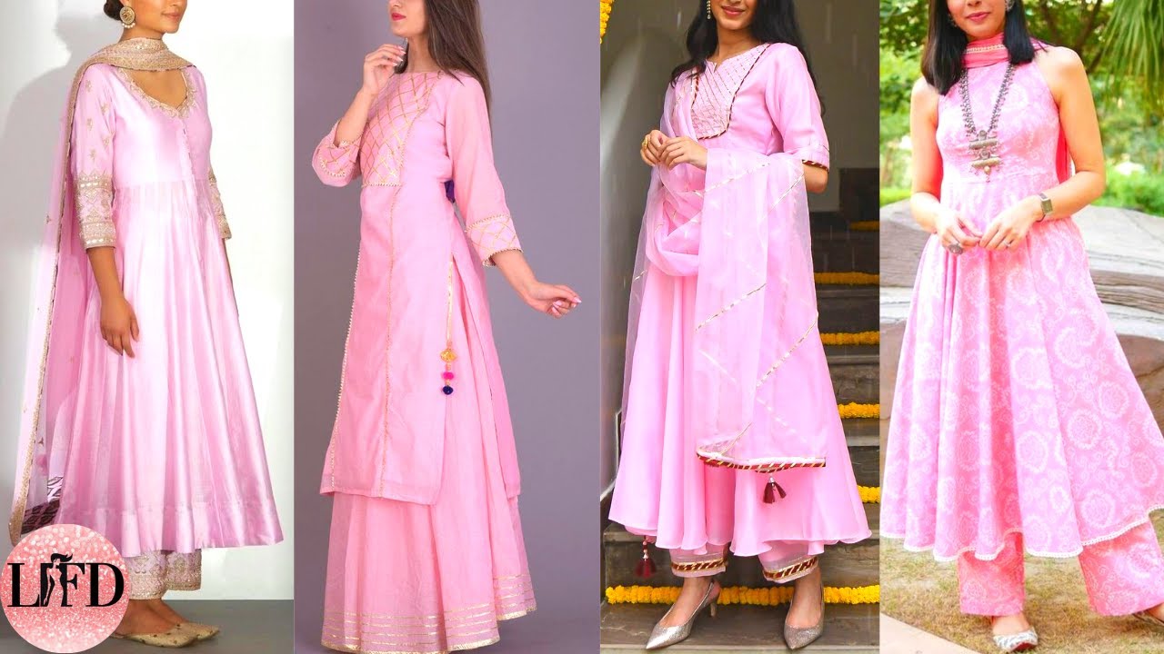 Stylish Alia Cut Pink Kurti With Pants And Dupatta Set - Vatki Store -  4251234