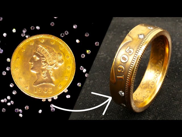 14K Yellow Gold Vintage 1/10oz Liberty Coin Ring – David's Antiques &  Jewelry
