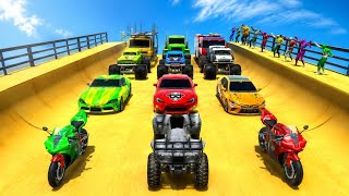 😱ヤバすぎ！車 vs バイク vs モンスタートラックのメガレース！🏍️🚗🔥 screenshot 1