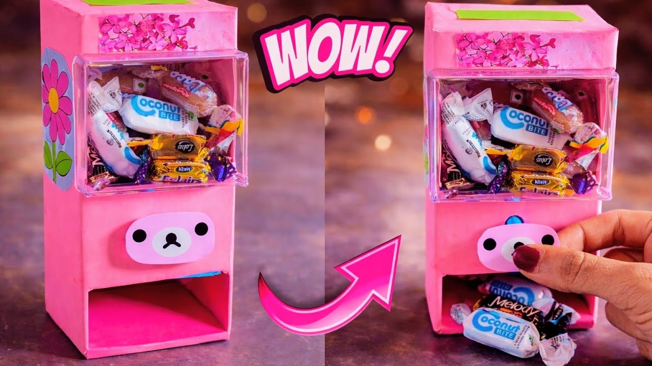 How to make Chocolate Vending machine from waste oil box | diy candy ...