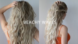 HOW TO: BEACH WAVES With Flat Iron Hair Tutorial  ☀