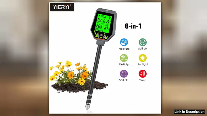Yieryi Soil Tester High Accuracy 6in1 PH Meter Digital Plant Moisture Sensor Hygrometer Hydroponic