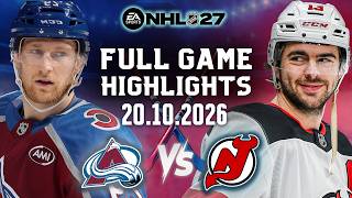 New Jersey Devils Vs Colorado Avalanche Full Game Highlights Oct 20, 2026 NHL 27