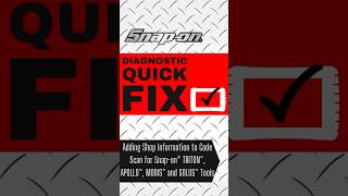 Adding Shop Information to Code Scan for Snap-on®  TRITON™, APOLLO™, MODIS™ and SOLUS™ Tools