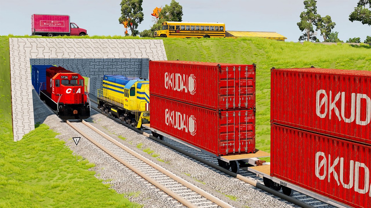 Epic Trains vs Dangerous Tunnel Crashes #25 – BeamNG.drive | BeamNG High Speed