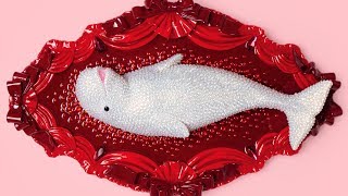 “Save Me” Beluga Whale Polymer Clay Sculpture