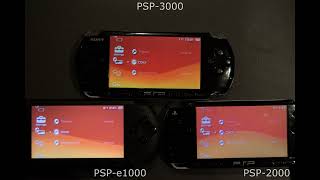PSP-2000 vs PSP-3000 vs PSP Street (e1000) screen comparison