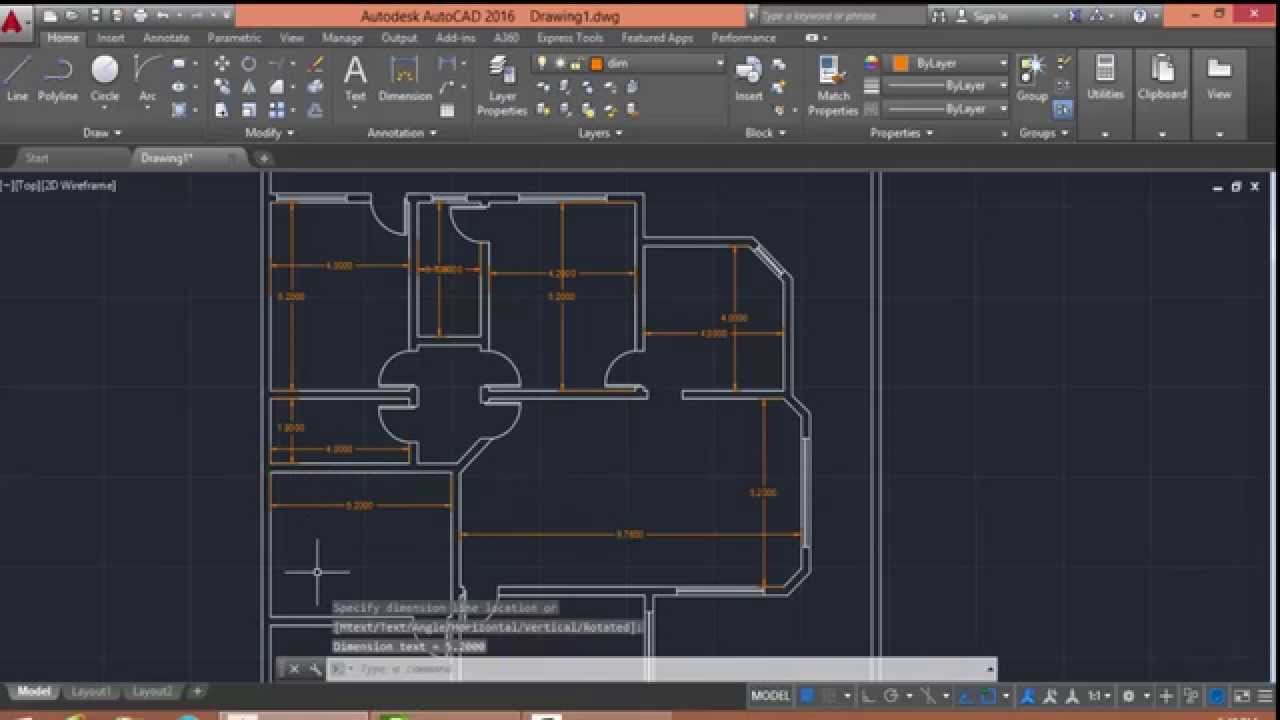 AutoCAD 2016 Floor Plan Drawing YouTube