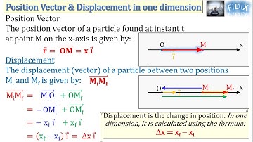 Position Vector & Displacement in one dimension
