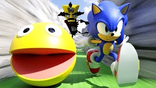 Pacman And Sonic Vs Eggman And Cortex