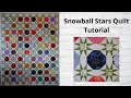 Snowball Stars Quilt Tutorial | Free Quilt Pattern | AccuQuilt Snowball | Star Sashing | Scrap quilt