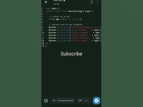ARRAY Simple Program - Using Java - YouTube
