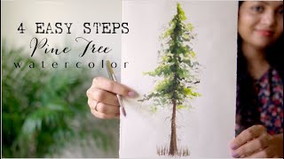 pine trees watercolor tree beginners easy paint tutorial