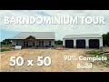 New Barndominium Tour NE Oklahoma: 50 x 50 Pole Barn Home 90% Complete Metal Home Build