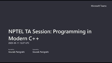 Programming in Modern C++ - Week 7 (NPTEL TA Sessions)