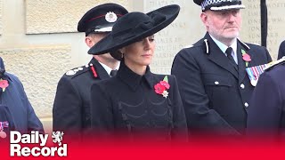 Kate Middleton lays Armistice wreath for first time as nation pays silent tribute