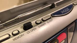 AIWA CZ-1 COMPACT Disc Stereo Radio Clock CD Player | Missing Volume Knob