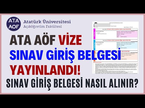 Ata Aöf Ara Sınav (Vize) Sınav Giriş Belgesi Yayımlandı! Ata Aöf Sınav Giriş Belgesi Nasıl Alınır?