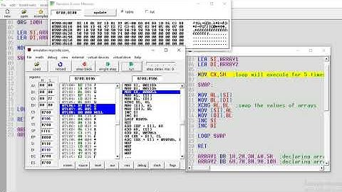 Swap two array elements in 8086 assembly