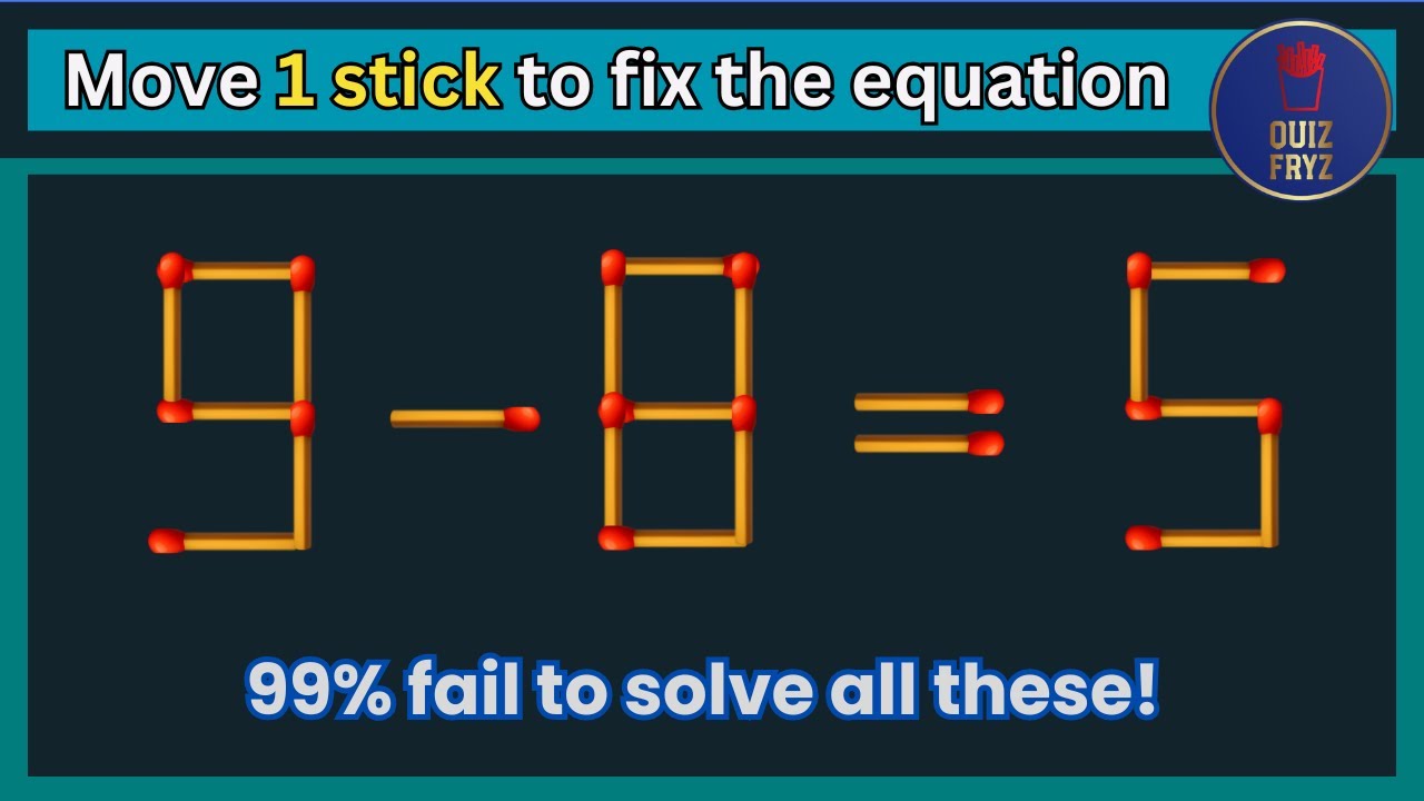 Can you solve these Puzzles? - (Matchstick Puzzle) #maths #challenge #iqtest #quiz #mathstricks