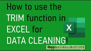 How to use the TRIM function in EXCEL for DATA CLEANING!