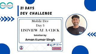 Day 5. LISTVIEW AT CLICK | Implementing onClick event to ListView | Flutter | DCC NIT-A