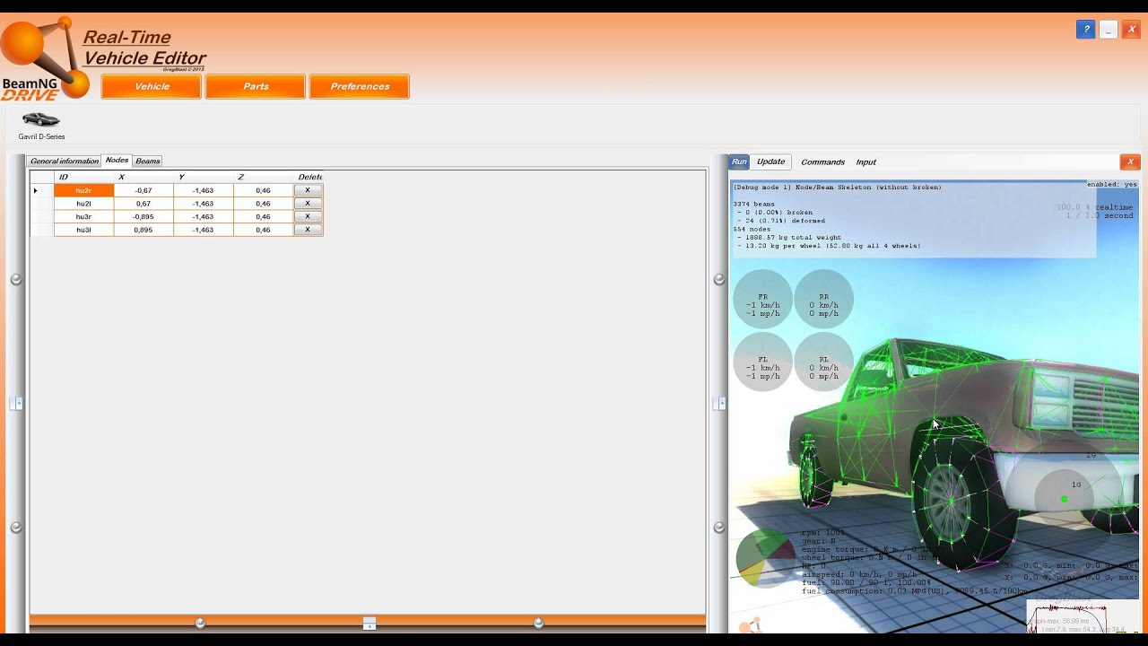 BeamNG Drive RealTime Vehicle Editor Realtime interaction