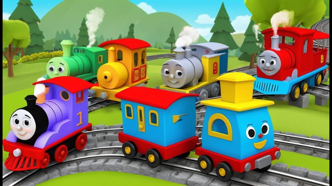 Little Train Animation Five Little Toy Trains Chug | Funny and Exciting Kids Nursery Rhyme ...