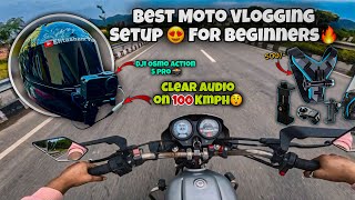 Best Moto Vlogging Setup🔥for beginner Dji action 5pro moto vlogging setup Clear Audio on high speed😲