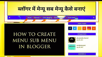 create menu sub menu or drop down menu in blogger