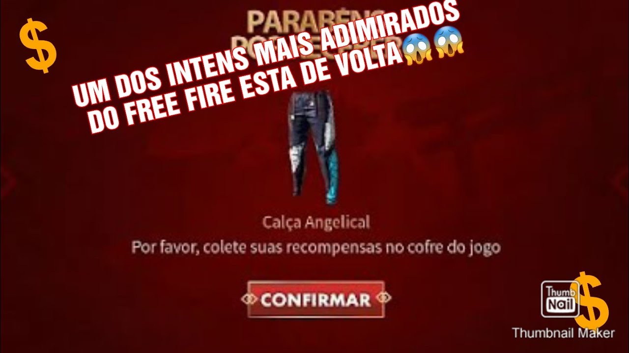 Free Fire: Calça Angelical está de volta; como pegar, free fire