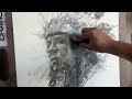 Native chief willow charcoal drawing tutorial